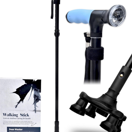 Sangohe Walking Cane - Adjustable Four Leg Walking Stick, Grey 929C