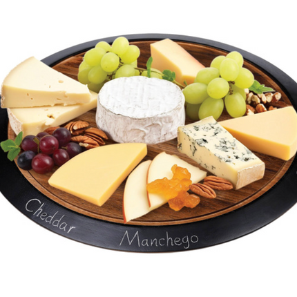 BirdRock Home Lazy Susan With Chalkboard Edge