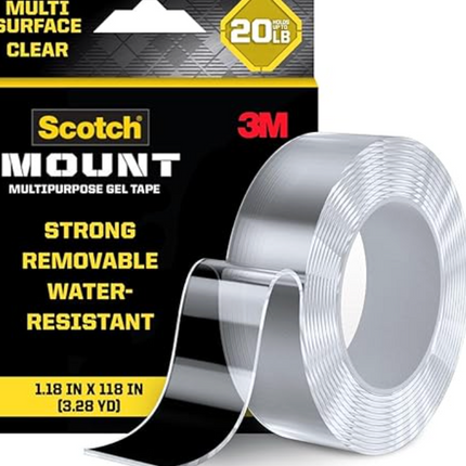 Scotch-Mount Multi-Purpose Gel Tape, Double-Sided Tape 2 pack