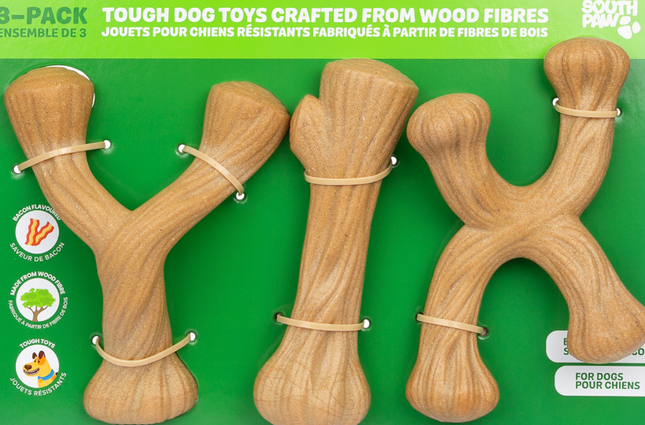 3 Pack Bamboo Toys – South Paw Bacon Flavoured