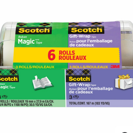 Scotch Magic Tape & Gift Wrap Tape 6 Pack