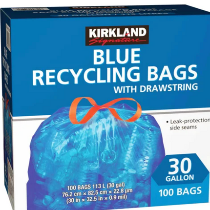 KS Blue Recycling Bags 100 ct OPEN
