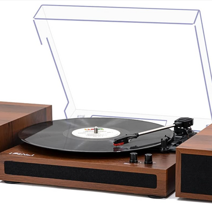 Vinyl Record Player and Bluetooth with Stereo Bookshelf Speakers
