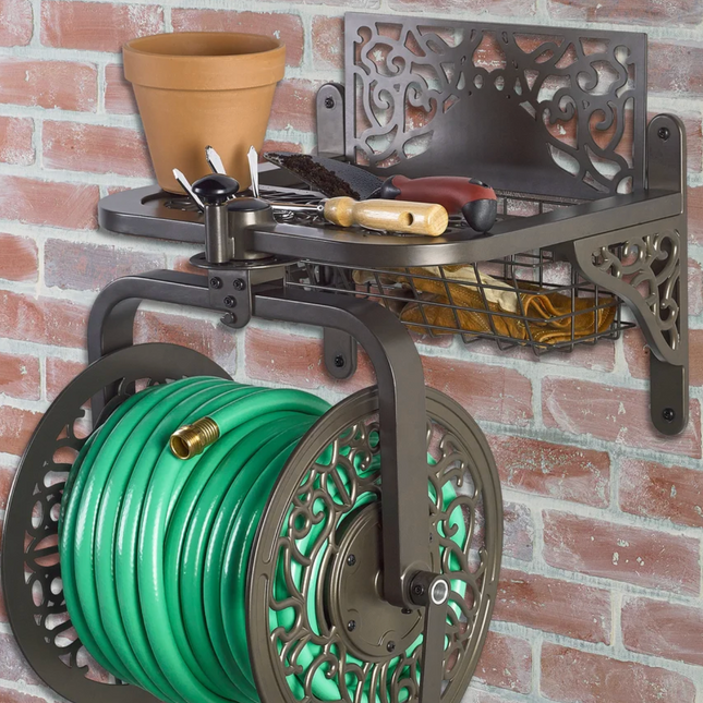 Liberty Garden Navigator Multidirectional Decorative Hose Reel