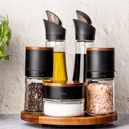 Trudeau Lazy Susan Station, 6 Piece Set