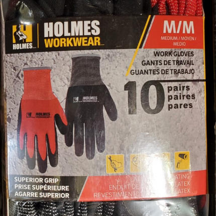 Holmes Latex Foam Gloves 7-9 Count