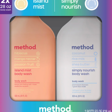 Method Body Wash, 2x828ml