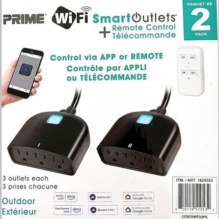 PRIME Outdoor Smart Plugs, 1-pack NO REMOTE