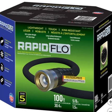 Rapid Flo 30.4 m (100 ft.) Compact Garden Hose