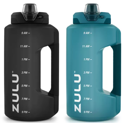 Zulu 1.8L Water Bottles, 2 Pack in 2 Colours