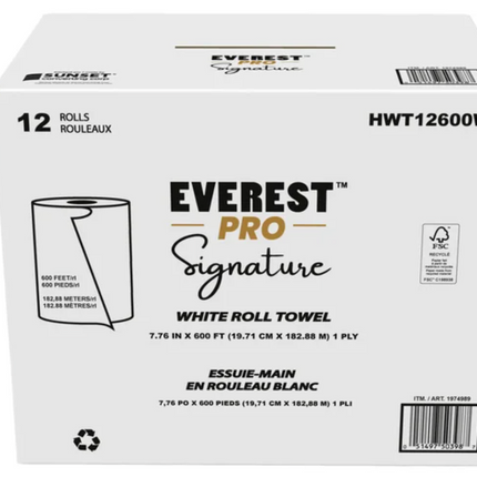 Everest Pro Signature White Towel Roll 9-11