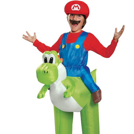 Super Mario Bros. Mario Riding Yoshi Inflatable Costume OPEN