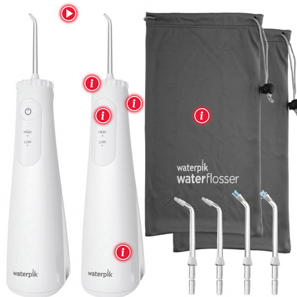 Waterpik Cordless Plus 5000 Rechargeable Water Flosser, 2-pack