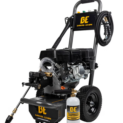 BE Power 3400 PSI 2.5 GPM Gas Pressure Washer USED