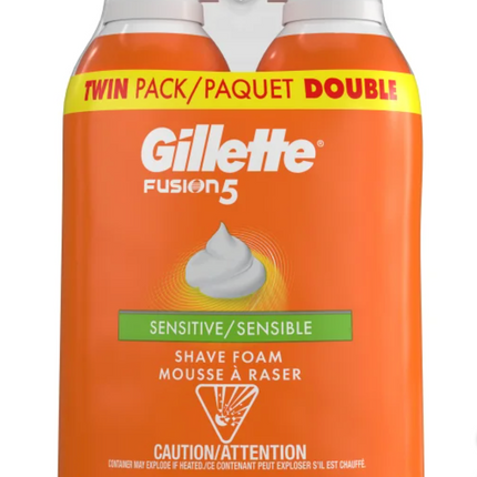 Gillette Fusion5 Shaving Foam, 2 x 422g