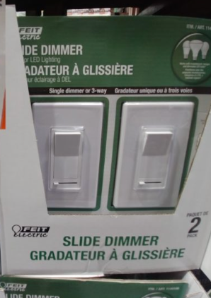 1144106 FEIT SLIDE DIMMER SWITCH PACK OF 2 19 99