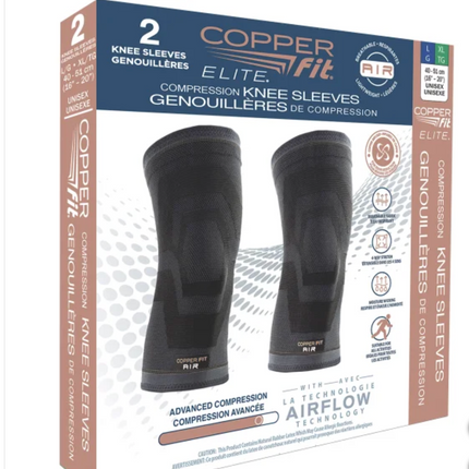 Copper Fit Elite Air Knee Sleeve, 2-pack