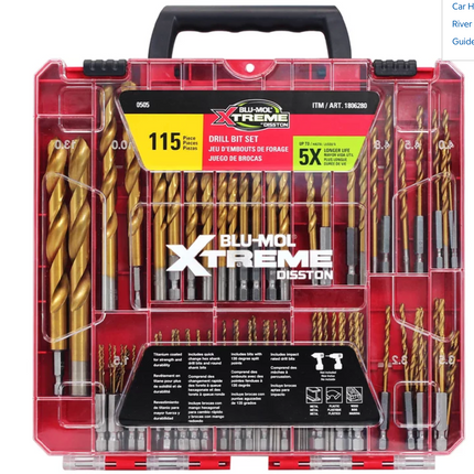 Blu-Mol 115 Pieces Drill Bit Set