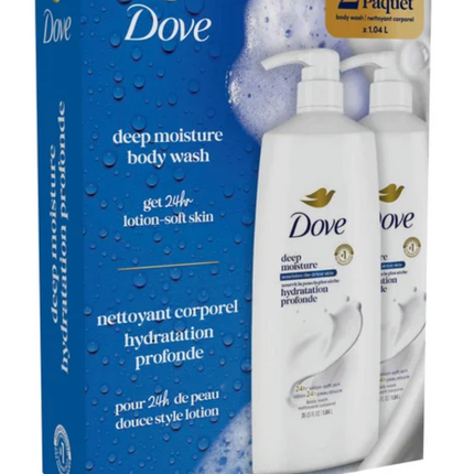 Dove Deep Moisture Body Wash 2x1.04 L