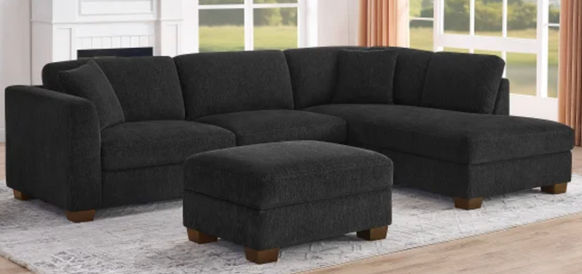 Thomasville Walsen 3-piece Fabric Sectional with Storage Ottoman
