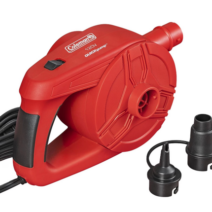 Coleman QuickPump™ 120V Portable Electric Air Pump, Includes 3 Adaptors, Red