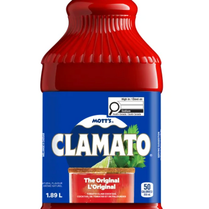 Mott's Clamato Original Tomato Clam Cocktail, 3 x 1.89L