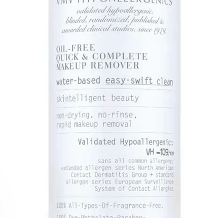 VMV Hypoallergenic's Oil-Free Quick & Complete Makeup Remover, 140 mL