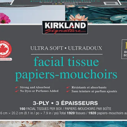 KS Ultra Soft Facial Tissues, 6-8-pack
