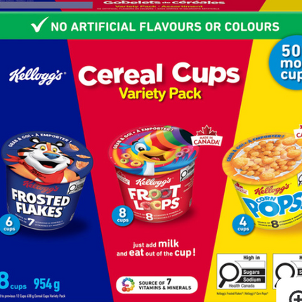 Kellogg's Cereal Cups Variety Pack 15-18ct