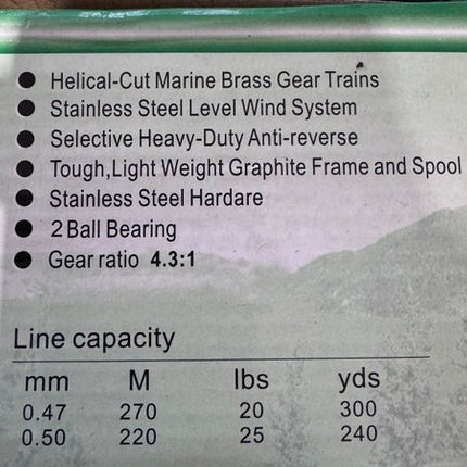 Panco Blue Heron Line Counting Trolling Fishing Reel 700CS