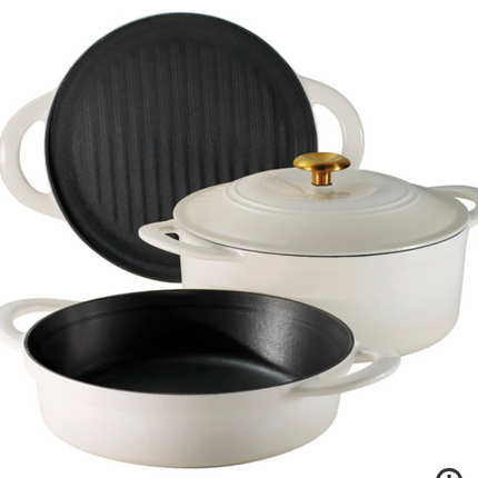 Tramontina 4-Piece Stackable Enameled Cast Iron Cookware Set
