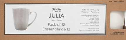 Safdie Julia 12 oz Mugs, 12 Pack