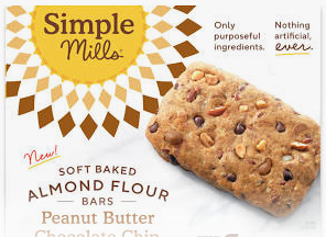 Simple Mills Soft-Baked Peanut Butter Chocolate Chip Almond Flour Bars 18ct