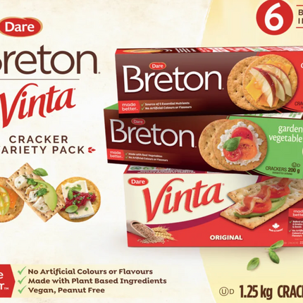 Breton Crackers Variety Pack, 1.25 kg