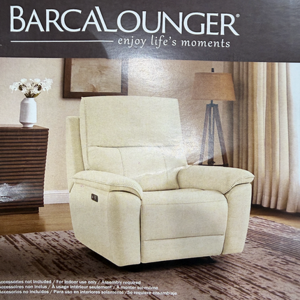 Barcalounger Power Leather Recliner Cream