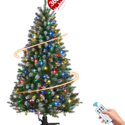 Rotating Christmas Tree w/ LED Lights, 6 ft