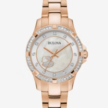 Bulova Crystal Accent Rose Watch