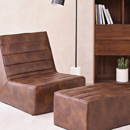 Lounge & Co. Lima Foam Lounge Chair with Ottoman