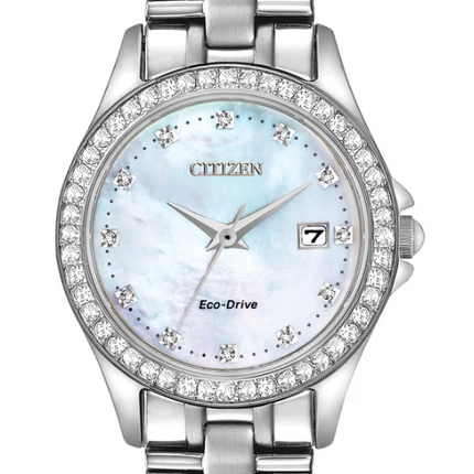 Citizen Crystal White Mother of Pearl Dial Watch