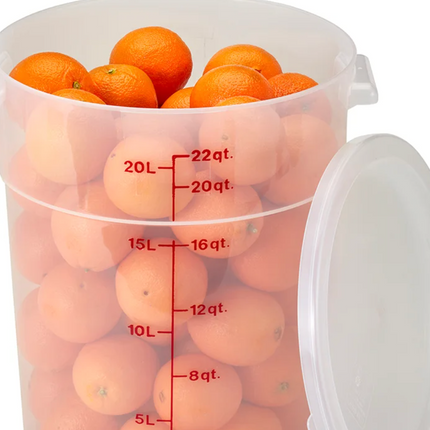 Cambro Translucent 20.8 L (22 qt.) Round Food Storage Container, 2 pack