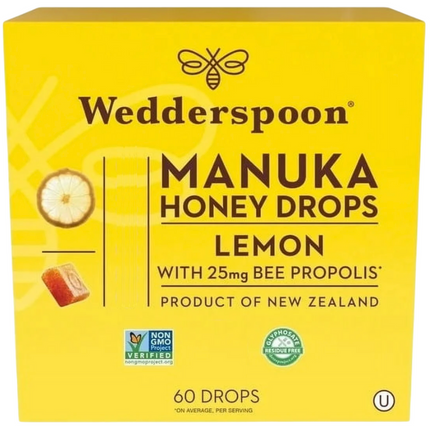 Wedderspoon - Manuka Honey Drops - Lemon - 60 Drops - 360g