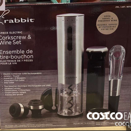 Rabbit 7-Piece Electric Corkscrew and Wine Set