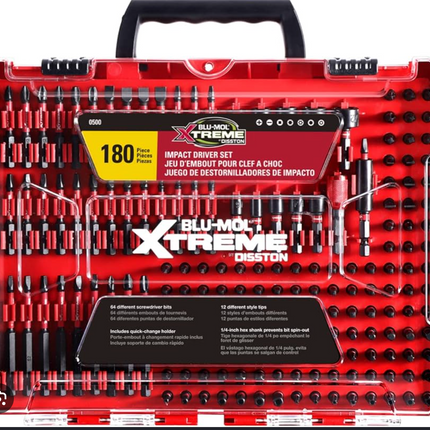 Blu-Mol Xtreme 180-Piece Impact Driver Bit Set