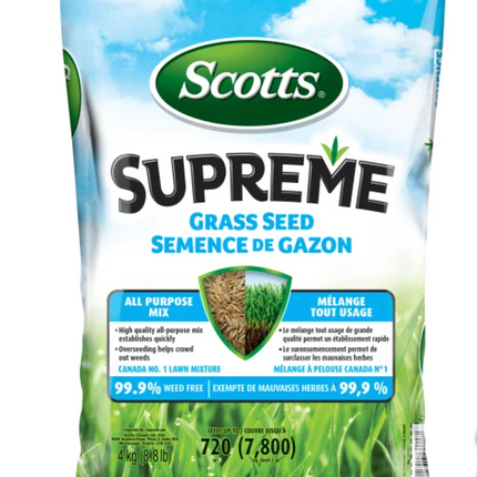 Scotts Supreme Grass Seed All Purpose Mix 4 kg