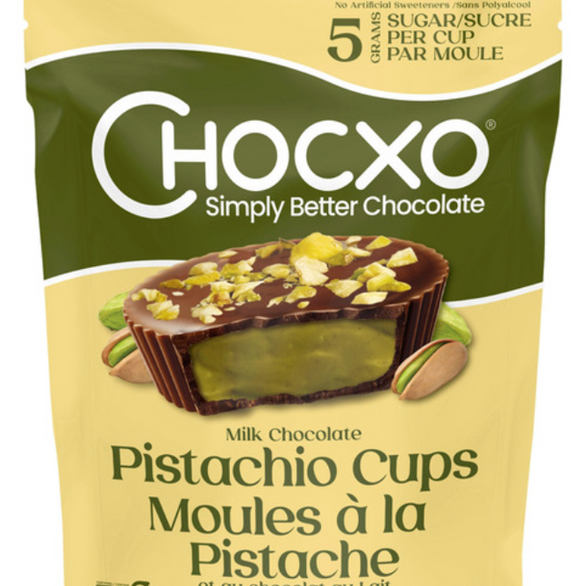 ChocXO Milk Chocolate Pistachio Cups 420g OPENED