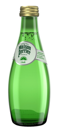 Perrier Lime Sparkling Mineral Water Glass Bottle 24x330ml