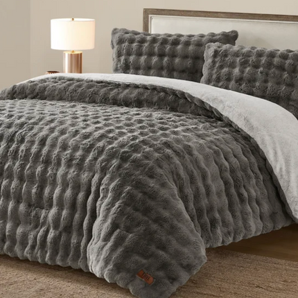 FRYE 3-piece Faux Fur Comforter Set KING