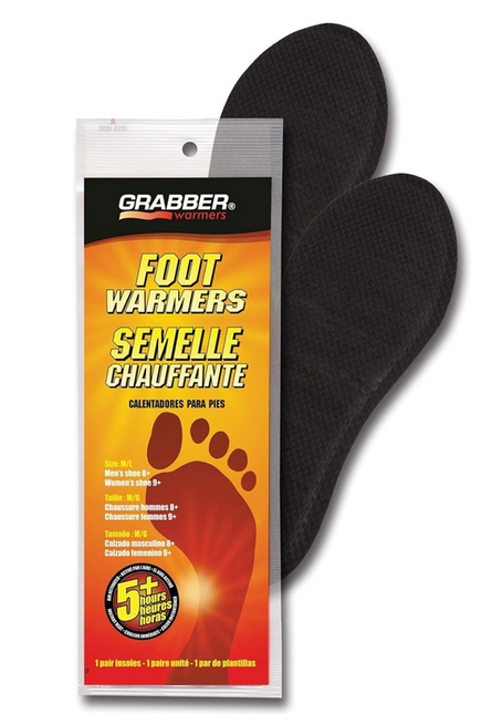 Grabber Insole Foot Warmers 1 PAIR LONG LASTING S/M