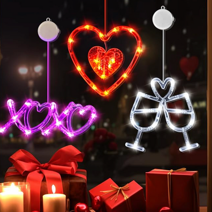 Valentine's Day Window Lights, 3 Pack