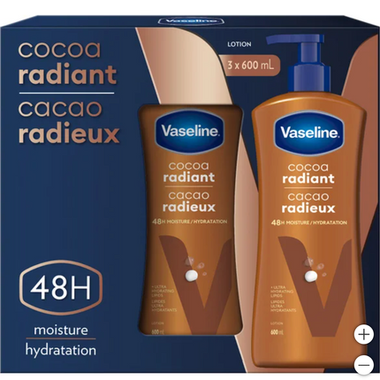 Vaseline Cocoa Radiant, 3 x 600 mL